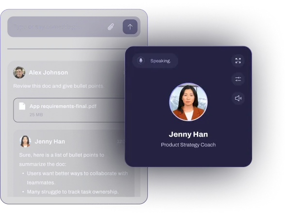 AI Expert Calls video interface with multiple AI personas